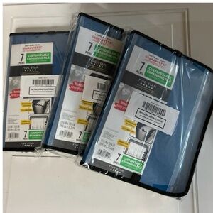 Mead 7 Pocket Customizable Expanding File With Zipper Closure- Six Pack Bundle